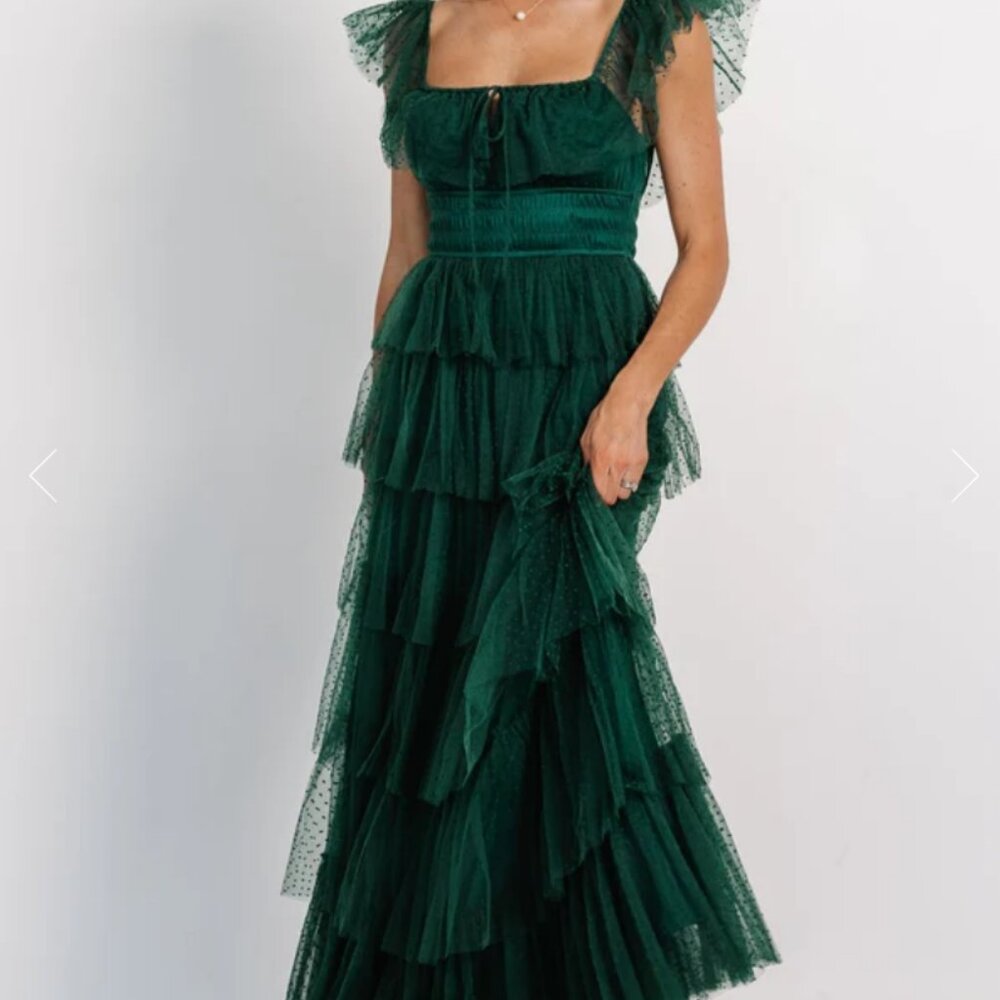 Baltic Born Valora Swiss Dot Tulle Maxi Dress Size Medium